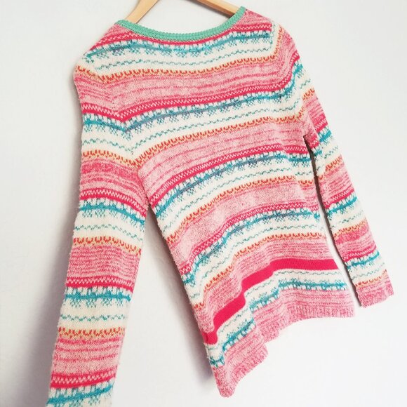 Sparrow Anthropologie Marna Fair Isle Striped Merino Wool Blend Cardigan M $188 - Picture 14 of 16